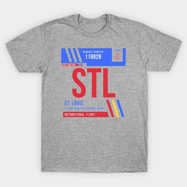 St. Louis (STL) Airport Code Baggage Tag T-Shirt by SLAG_Creative